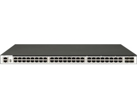 48 個(gè) 1GE Base-T 端口，4 個(gè) 10GE SFP+端口，三層以太網(wǎng)交換機(jī)